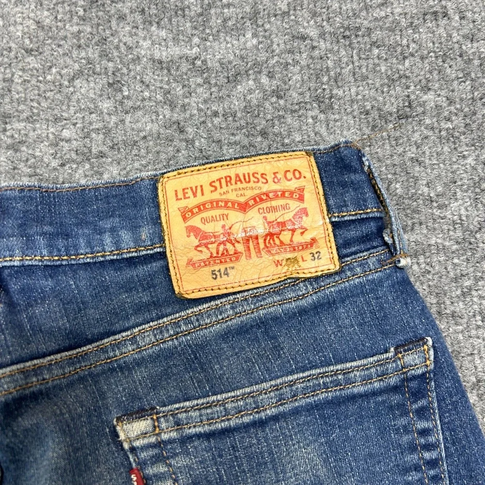 Levi's 514 Jeans Men's Blue Denim Straight Mid‎ Rise Pockets Classic - 29X30.5